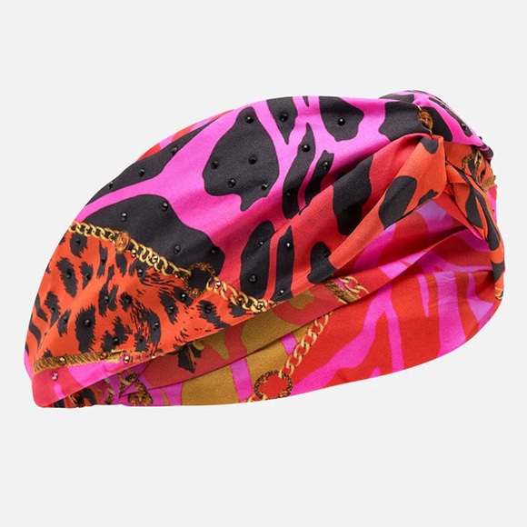 CAMILLA *Always Change Your Spots* silk giraffe print woven boho headband - Picture 2 of 4